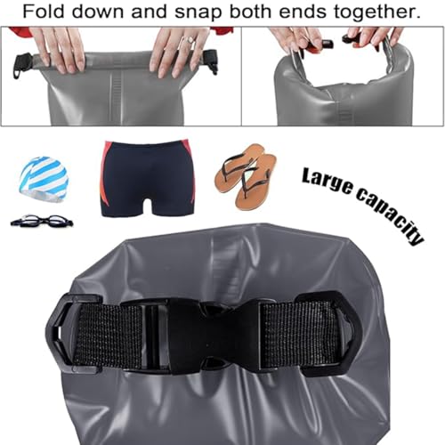 Dry Bag Waterproof, Bolsa seca impermeable ligera de 15L para almacenamiento, viaje, natación, navegación, kayak, camping y playa - Blanco miniatura 3