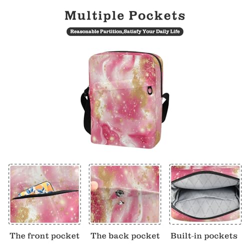 Golden Peach Waves Marble messenger bag for men men shoulder bag Womens Cross Body Purse Bags Adjustable Strap for Casual work2