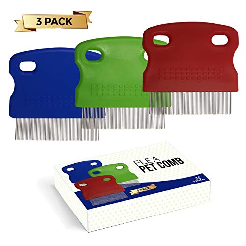 volila Flea Comb for Pets Grooming either cats or dogs insect, pest or dirt remover (3 Pack)