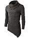 H2H Mens Casual Turtleneck Slim Fit Pullover Sweater Oblique Line Bottom Edge CHARCOAL US L/Asia XL (KMTTL046)