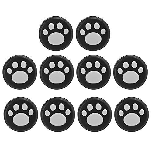 fasient1 10 Stück Silikon Daumengriff Stick Rocker Cap Ersatz Niedliche Cat Claw Design Daumengriffe Analoge Stick Cover Joystick Kappe für Schalter für Switch Lite(Weiße Pfote auf Schwarz) Cover