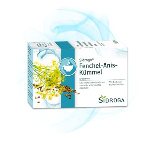 Sidroga Fenchel-Anis-Kümmel bewährte Heilpflanzenmischung bei Völlegefühl Blähungen & Magenkrämpfen - 100% pflanzlich - 20 Teebeutel à 2 g