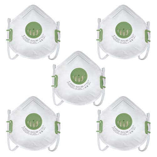 Preisvergleich Produktbild UK EU HERGESTELLT FFP3 V1 Halbmaske Staubschutzmaske Konstruktion Staubmaske Wiederverwendbare Atemschutzmaske mit Ventil CE, EN149: 2001 + A1: 2009 (5)