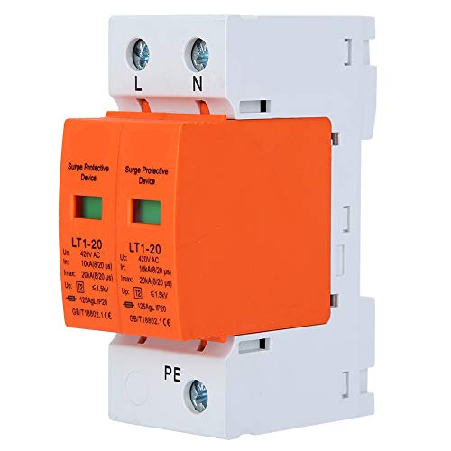 DC Solar PV Surge Protection Device Orange Arc Module, LT1-20, 2P 420VDC 20KA, 35 mm DIN rail mounting