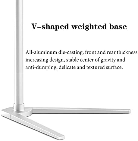 Reading Stand, Floor Standkitchen Book Holder 360° Rotatable Aluminum Arm Bookstand for Reading in Bed Height Adjustable Upright Book Stand with Page Clips for Books, Mag,