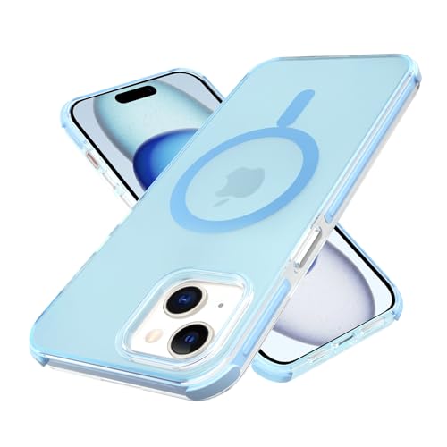 MIIFUBOO iPhone 15 MagSafe対応 ケース 耐衝撃 TPU 半透明 【カラフルキャンディシリーズ】 アイフォン 15 スマホケース 米軍MIL規格 衝撃吸収 滑り止 指紋防止 擦り傷防止 ワイヤレス充電対応 いphone15 カバー