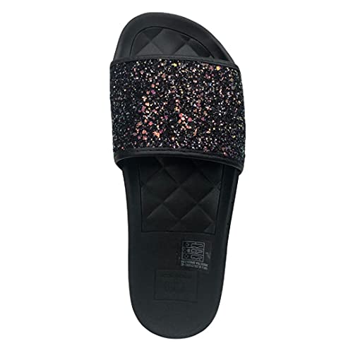 Slide Moleca Glitter Preto 36