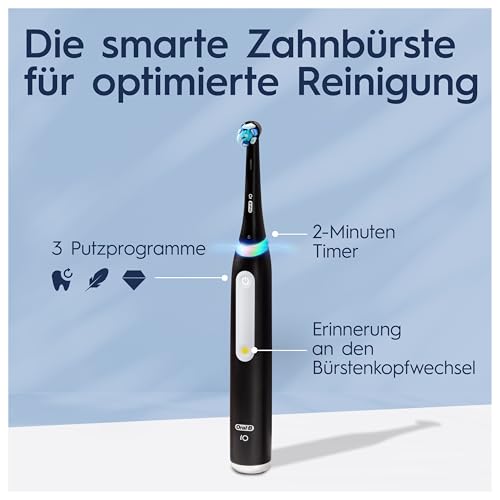 Oral-B iO Series 3 Elektrische Zahnbürste, Electric Toothbrush, 3 Putzmodi für Zahnpflege, Magnet-Technologie, Reiseetui, Designed by Braun, TESTSIEGER Stiftung Warentest (12, 2024), Matt Black – Bild 6