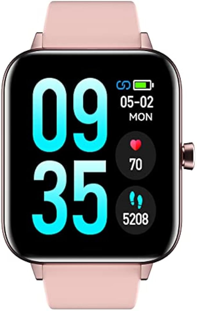 HAFURY Women Smart Watch, Smartwatch for Android/iOS Phones, Heart Rate Monitor, IP68 Waterproof Fitness Tracker Watch, Pedometer, Sleep Tracking for Women Men, Pink