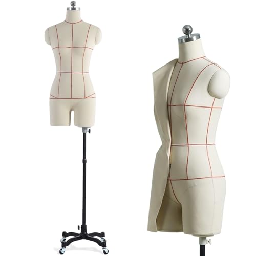 Maniqui Costura Mujer, Altura Ajustable Maniquí Busto de Señoras, Maniqui Blanco Mujer Costura, Maniquí Torso Femenino para Ropa Vestir Exhibición de Joyas Escaparate,M82