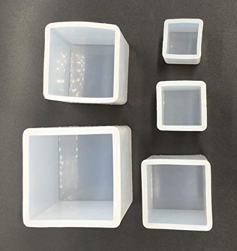5Pcs/Set Cube Paperweight Silicone Mold for Polymer Clay Crafting, Soap Making, Resin Epoxy, Jewelry Making Assorted Size