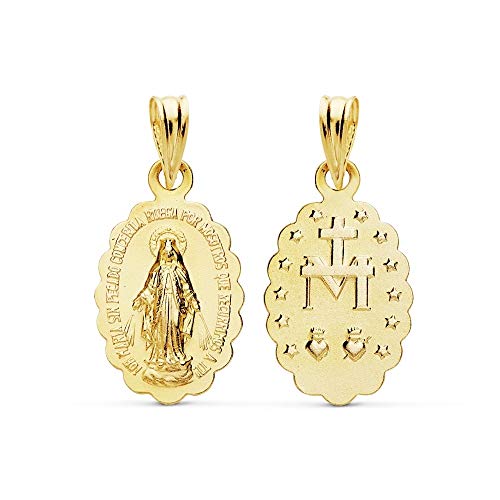 Medalla Virgen Milagrosa 18k 18mm Unisex Ovalada