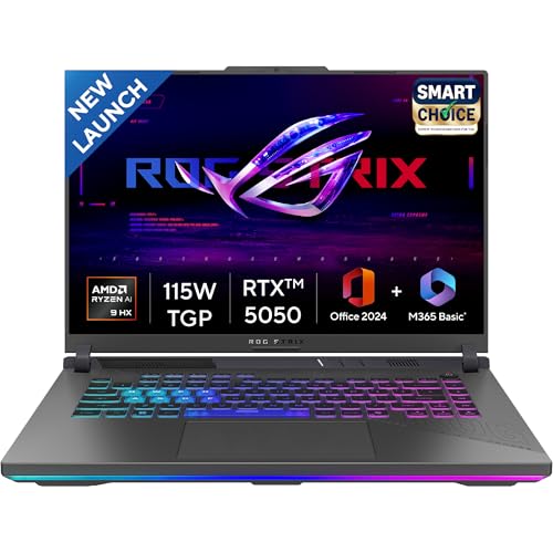 ASUS ROG Strix G16,Samrtchoice, AMD Ryzen 9 8940HX, Gaming Laptop(RTX 5050-8GB/16GB RAM/1TB...
