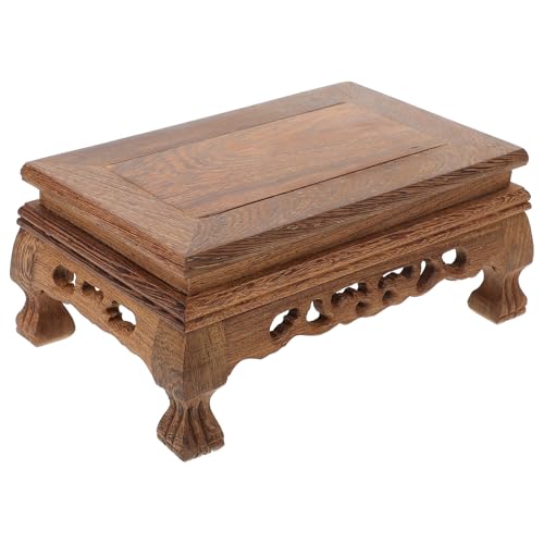 TOYANDONA Soporte de Madera de Pollo para Macetas Base Rectangular de Madera Maciza de 195X125X8 CM Soporte para Exhibir Artesanías y Figuras Decorativas Adecuado para Plantas de