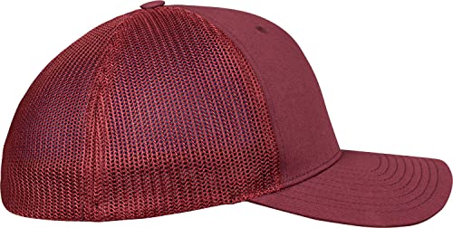 Image of Flexfit Trucker Mesh Fitted Cap | 6-Panel, Mid-Profile, Stretchable Mesh Backing, Flexfit Sweatband, Curved Visor, Silver Undervisor