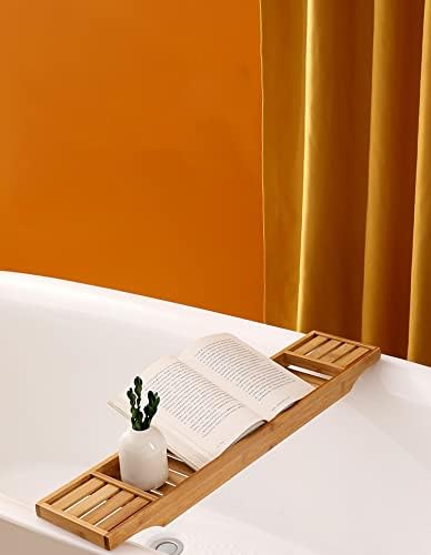Bathtub Tray Bathroom Bathtub Rack Shelf Bath Bridge Caddy Bathtub Storage Rack Tray Bath Tub Towel Book Wine Holder Organizer,