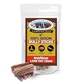 Boulder Dog Food Company Bison Chews, 4 Inches (7 oz) - Bully Sticks Made in USA, No Hide Chews, Grain Free Treats, Healthy Treats, Odor Free, Pizzle Sticks for Dogs