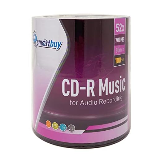 100 Pack Smartbuy Digital Audio CD-R Music 52X 700MB/80Min Branded Logo Blank Recordable Disc