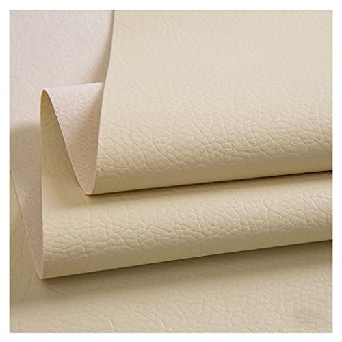 Simili cuir d'ameublement au mètre 1.4x9m tissu vinyle blanc crème