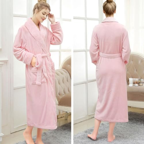 Image of Premium Long Robes for Women: Warm Super Plush Soft Fleece Bathrobes