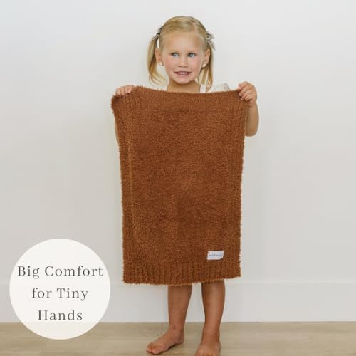 Image of Saranoni Bamboni Baby Blanket | Luxury Plush Super Soft Blanket | Breathable Comfort Infant Baby Blankets for Boys & Girls | Caramel, Mini - 15 inch x 20 inch