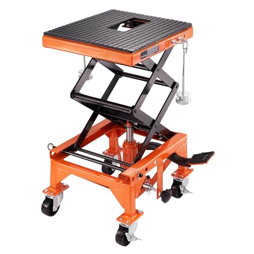 Duty Trolley Jack Hydraulic Motorcycle Lift Table 350 LBS Motorcycle Scissor Jack Lift Hydraulic Foot-Operated Jack Stand Scissor Jack Kit