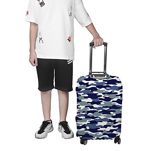 Housse de valise camouflage bleu CHEHONG en polyester extensible de 18 à 32 pouces - 4