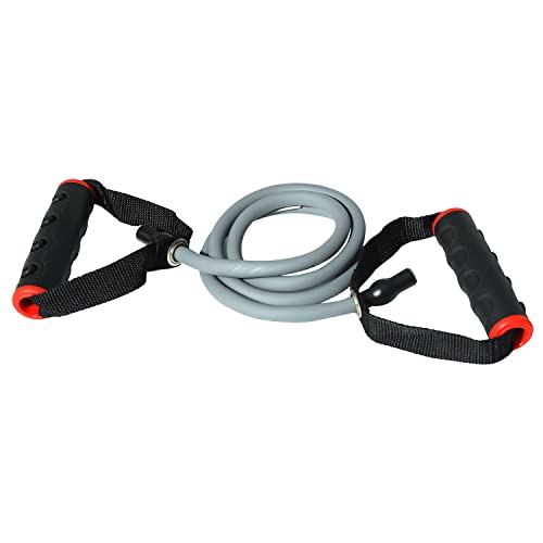 Image of USI Universal Resistance Tube /Expander Fixed, Latex Fitness Resistance Tube with Door Anchor, Handles, Resistance Bands for Workout for Men & Women, Size: 1x127cm(50 inch). (RP) (Medium)