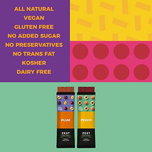 Zest Delites Fruit Leather Snacks, Fruit Roll Ups, Plum - Peach Fruit Snacks, Fruit Strips, Organic Fruit Snacks, Gluten Free Vegan Healthy Snacks For Kids, Fruit Jerky, 0.88 Oz X 10 #TOP1