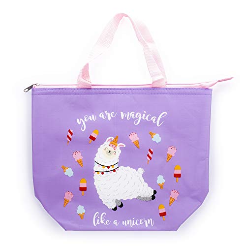 Tri-coastal Design - Sac pour Déjeuner, Grand Sac À Déjeuner Isolé, pour Garder Votre Lunch Box Au Frais, Poignées Robustes en Nylon pour Le Transporter (Ice Cream Llama)