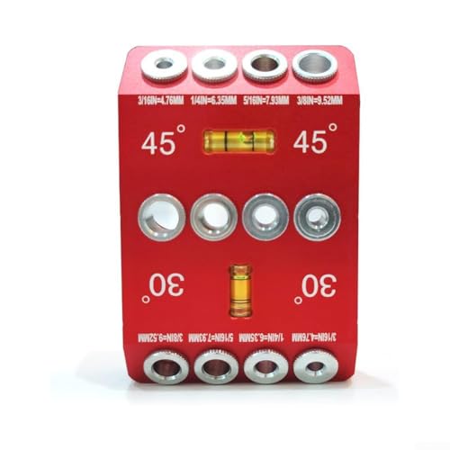 Plantilla de guía de agujeros de taladro que ofrece ángulos fijos de 30, 45 y 90 grados, perfecta para tareas de mejora del hogar (C)