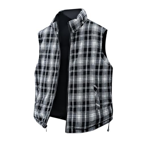 Alternative à une veste polyvalente à superposer gilet réversible à carreaux ample