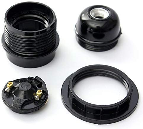 VRCT Screw Type Holder, E27 Black Ring Type for Table Lamps Lights (Pack of 12) 2