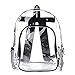 JOMPARO Clear Backpack Transparent Clear Bookbag for Boys Girls Kids for School College Work, 16 inch Black