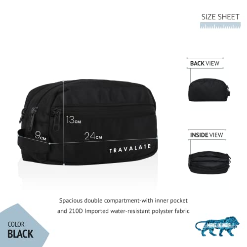 Travalate 9cms Polyester Toiletry Bag (Black_Tr1323) (Image - 2)