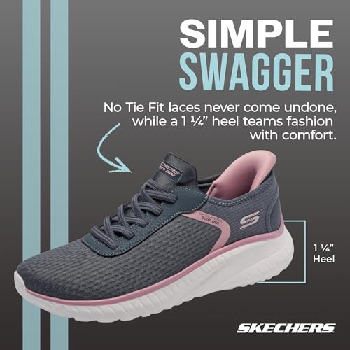 Skechers Skechers BOBS Women's,Hands Free Slip-Ins Squad Chaos - Stroke of Luck,Gry,8 M US