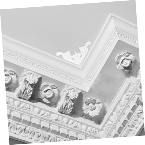 Image of jojofuny Unpainted European Style Ceiling Medallion Diy Wall Art Decorative Moulding Ceiling Light Panel