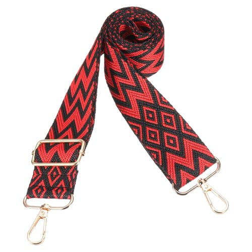 Image of PATIKIL 55in Purse Straps Replacement Crossbody, Bag Straps Crossbody Universal Adjustable Canvas Bohemian for Purses Handbags Guitar, Red