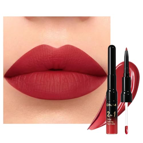 Image of evpct Brick Red Liquid Lipstick Lip Liner 2in1 for Long-lasting Lip Makeup