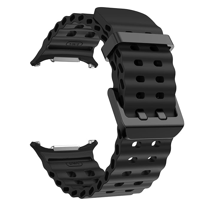 Image of CERLINK Ocean Silicone Sport Bands For Samsung Galaxy Watch Ultra 47MM Band, Adjustable Breathable Soft Waterproof Strap For Galaxy Watch 7 Ultra