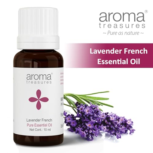 Image of Aroma Treasures Lavender French Essential Oil | 100% Pure & Natural Theraputic Essential oil for healthy Skin, body, Aromatherapy - 10ml