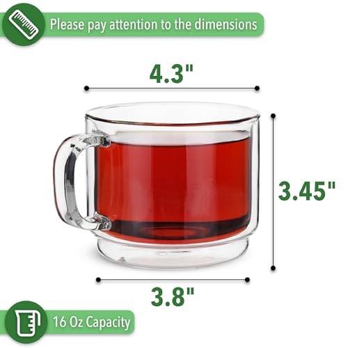 image for Brew To A Tea BTaT- Stackable Insulated Coffee Mug, Large, Set of 4 (1