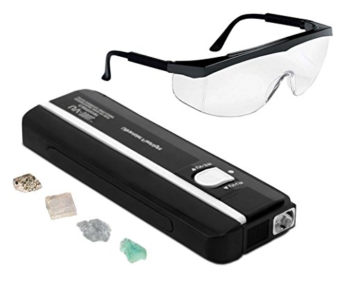 OnlineScienceMall Handheld Short Wave Lamp 4 Watt Affordable UV Light w Fluorescent Rock Samples