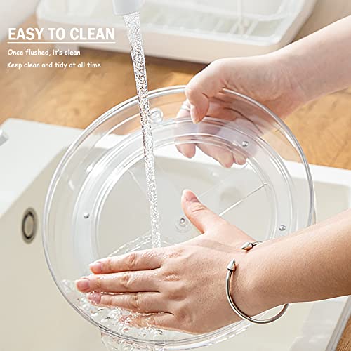 Acebon 2 Tier Lazy Susan Turntable For Cabinet, 9" Clear Plastic Spinning Spice Rack Storage Cosmetic Makeup Organizers For Table, Pantry, Shelf, Vanity, Bathroom #TOP5