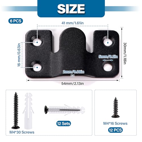 VooGenzek 6 PCS Flush Concealed Mount Bracket, Interlocking Picture Frame Hook, Mini Flush Steel Mounts - Image 2