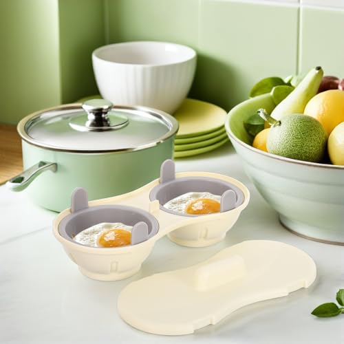 Cocedor de huevos para microondas GALPADA de plástico portátil con capacidad para 2 huevos 7