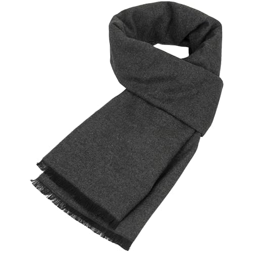Mens Winter Soft Warm Solid Cashmere-Tassel-Feel-Scarves Chunky Long Scarves for Cold Weather 11.8 * 70.8 inch