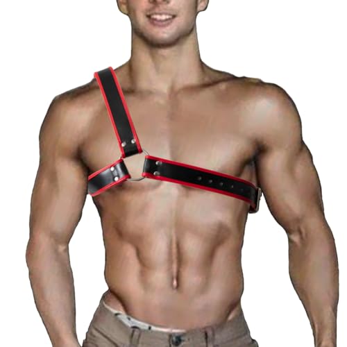 Mens Leather Harness Belt Adjustable Body Chest Harness Belt Costume Accessories
