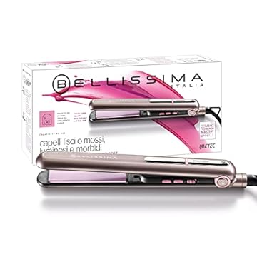 Bellissima Imetec Creativity B9 300 Piastra per Capelli, Styling Liscio o Mosso, Rivestimento in Ceramica, Regolazione Temperatura da 150°C a 230°C, Sistema Riscaldamento Rapido