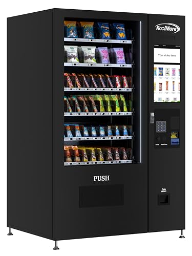 Image of KoolMore Non-Refrigerated Snack Vending Machine with 60 Slots and 22 Inch Touch Screen with Bill Acceptor in Black (KM-VMNT-50-B)